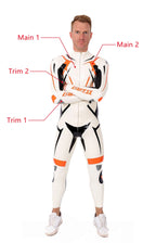 Pure White Male 'MotoGP Circuit' Branded Motorcycle Latex Suit