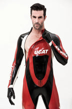 Red Male 'Moto-Pro' Latex Catsuit