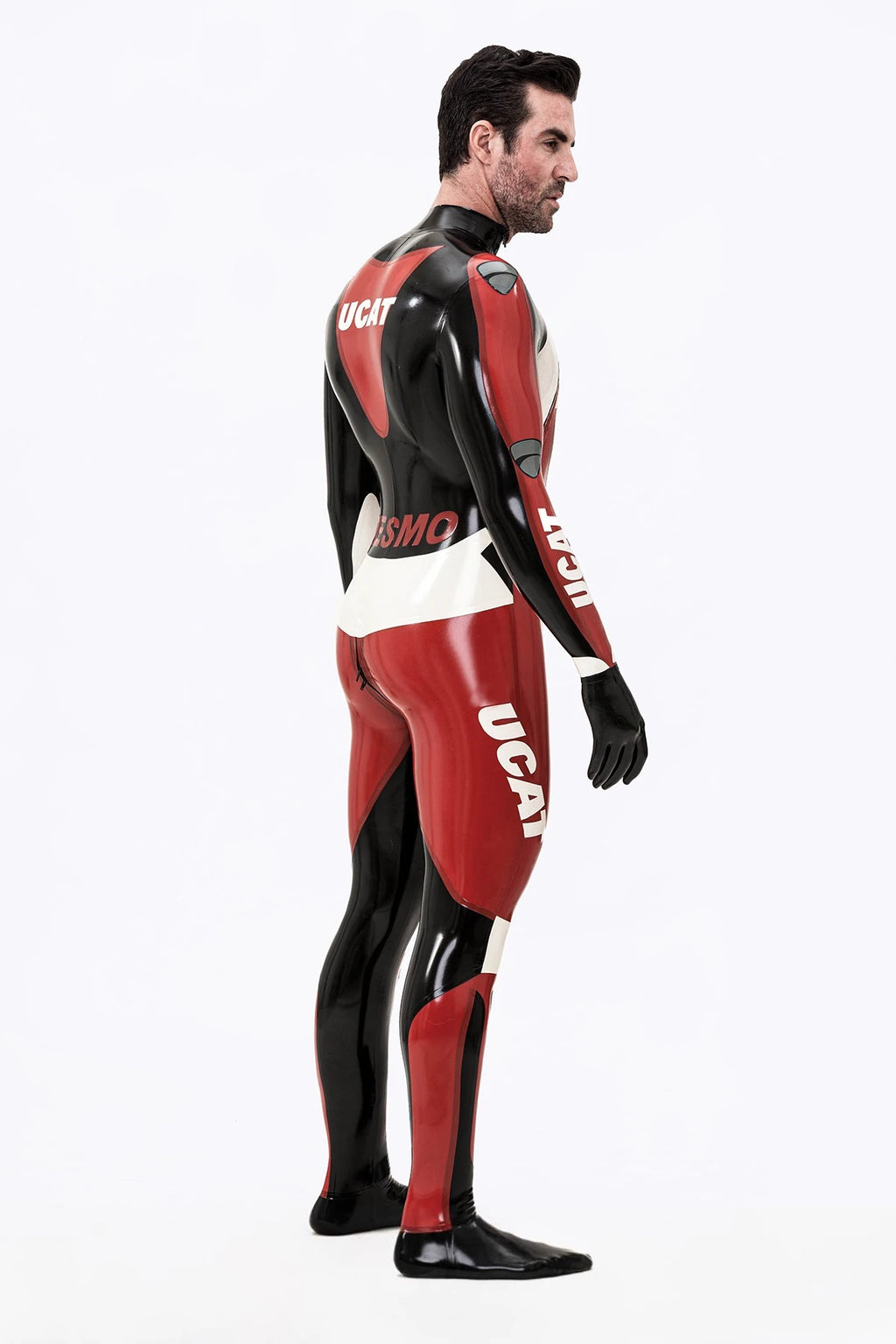 Red Male 'Moto-Pro' Latex Catsuit
