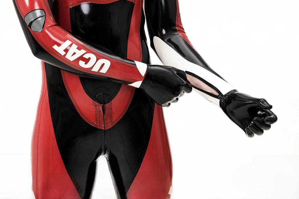 Red Male 'Moto-Pro' Latex Catsuit