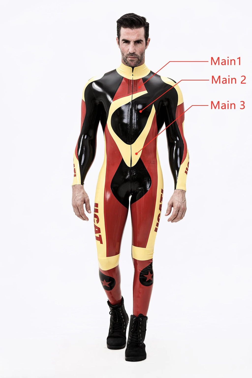 Red Male 'Moto-Pronto' Latex Catsuit