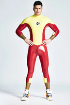 Yellow Male 'Navigator' Back Zipper Latex Catsuit