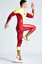 Yellow Male 'Navigator' Back Zipper Latex Catsuit