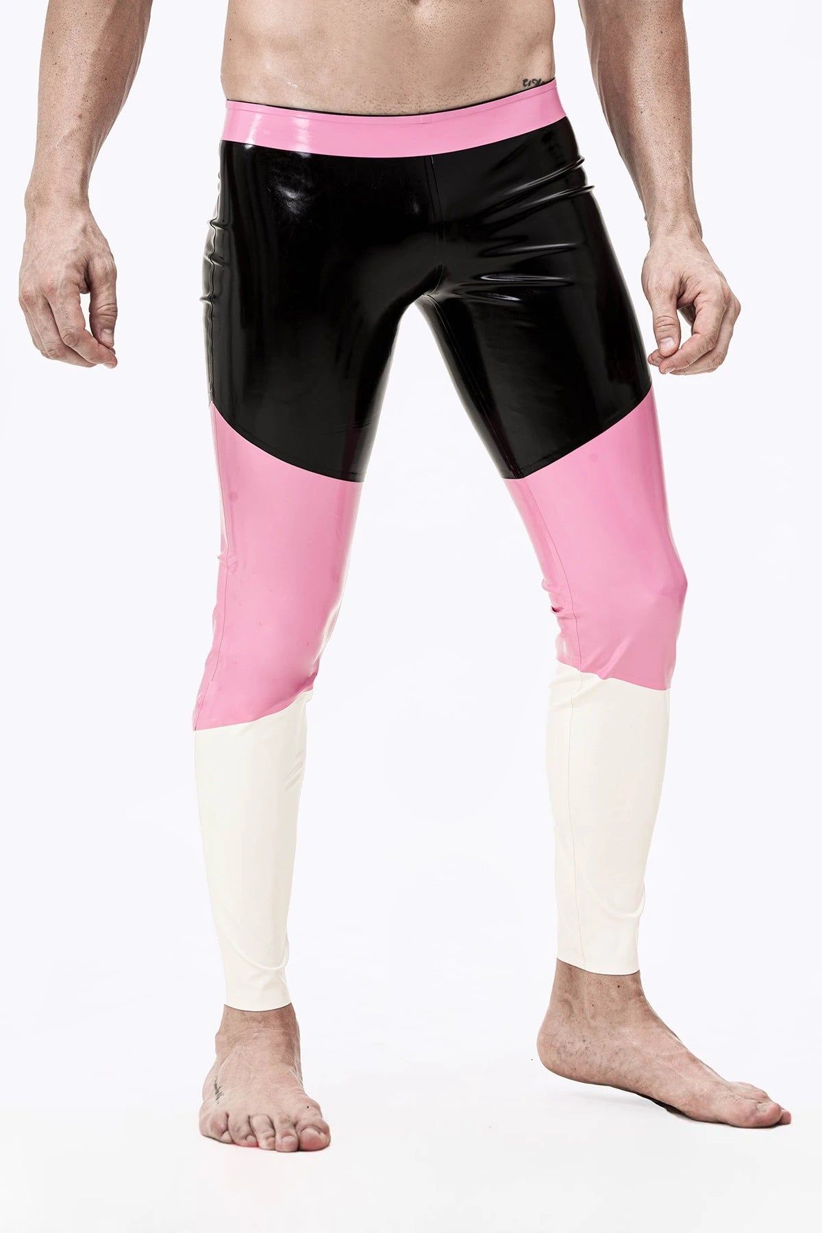 Black Male 'Neapolitan' Latex Leggings