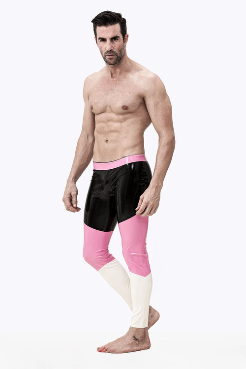 Black Male 'Neapolitan' Latex Leggings