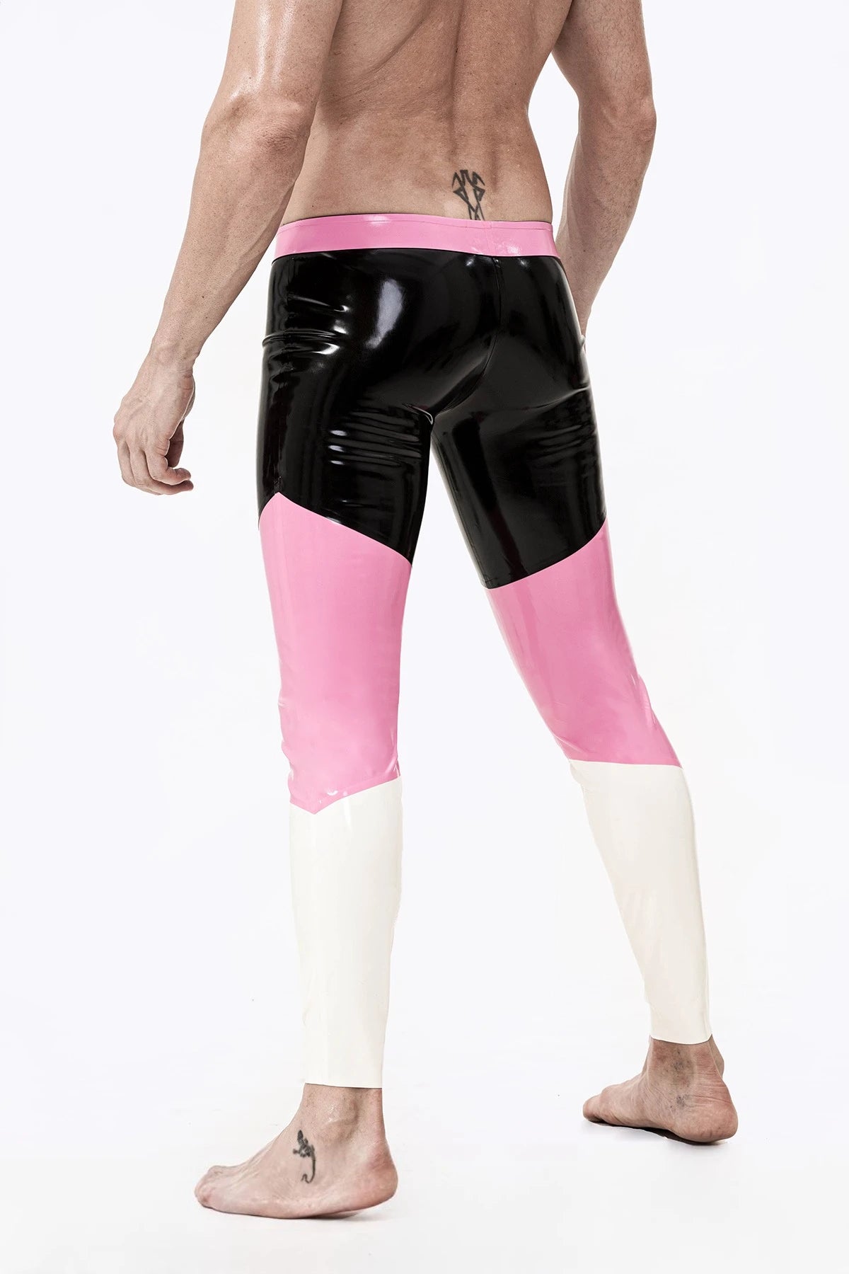 Black Male 'Neapolitan' Latex Leggings
