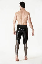 Black Male 'On Point' Zipper-less Latex Leggings