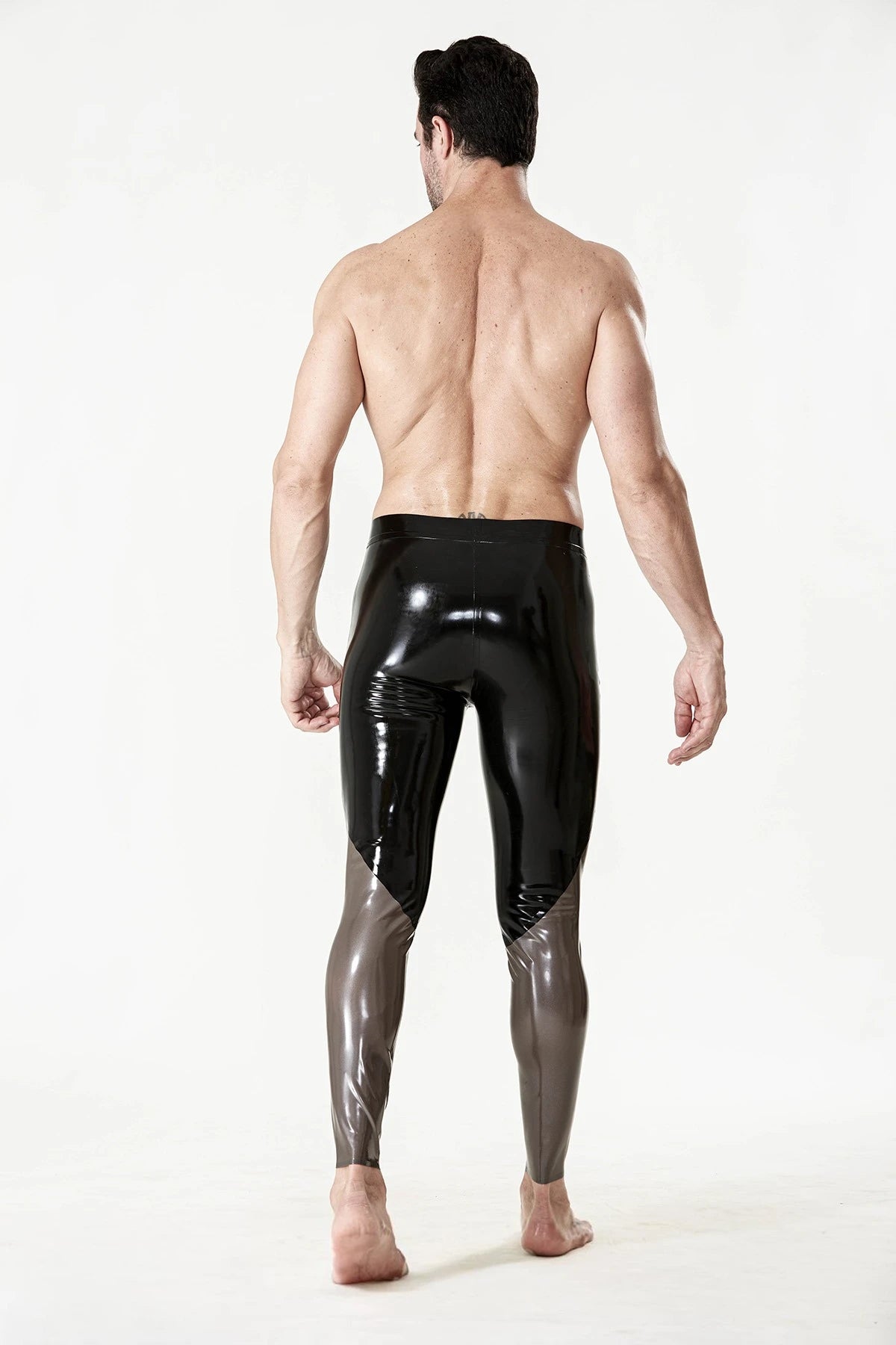 Black Male 'On Point' Zipper-less Latex Leggings