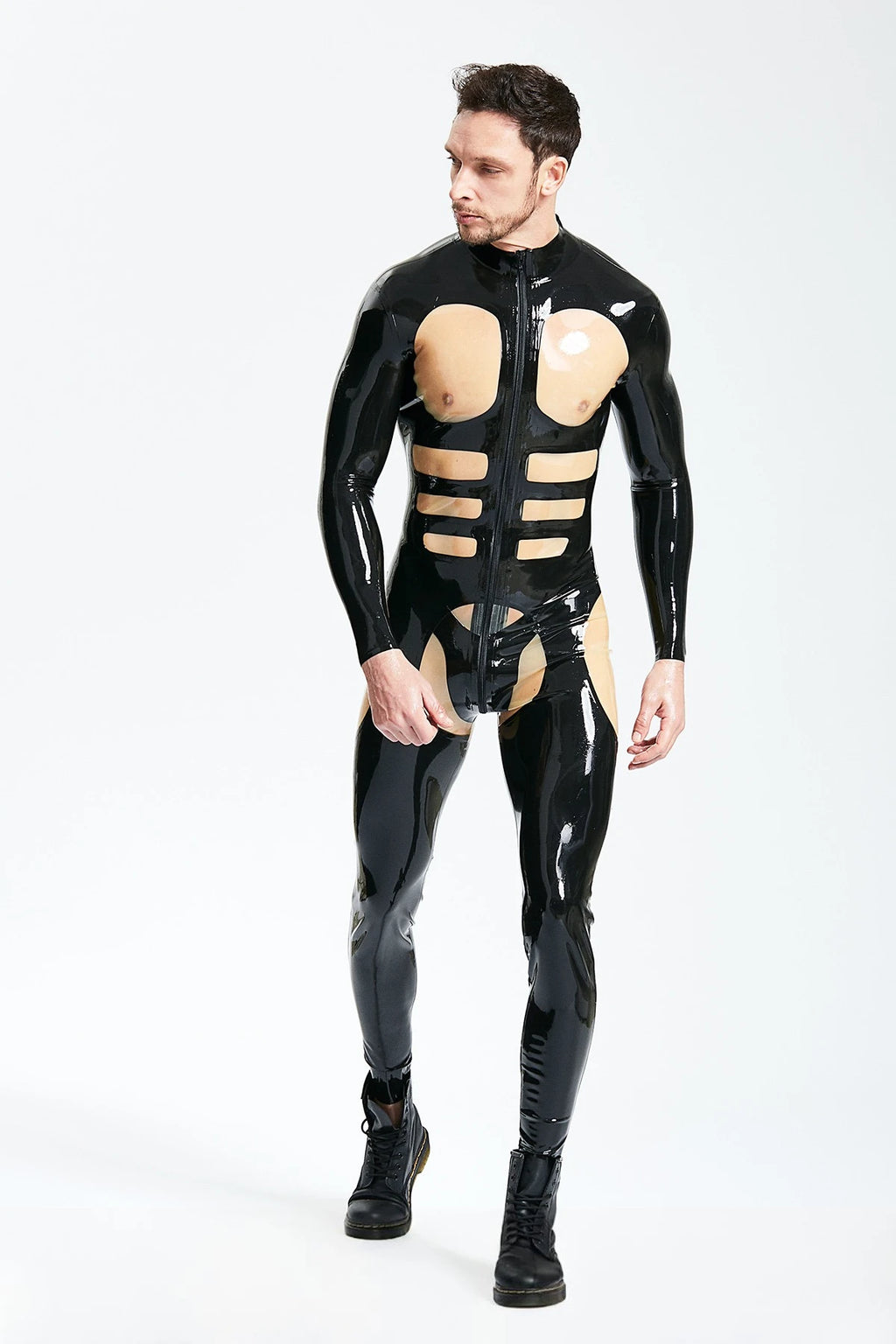 Black Male 'Orion' Latex Catsuit