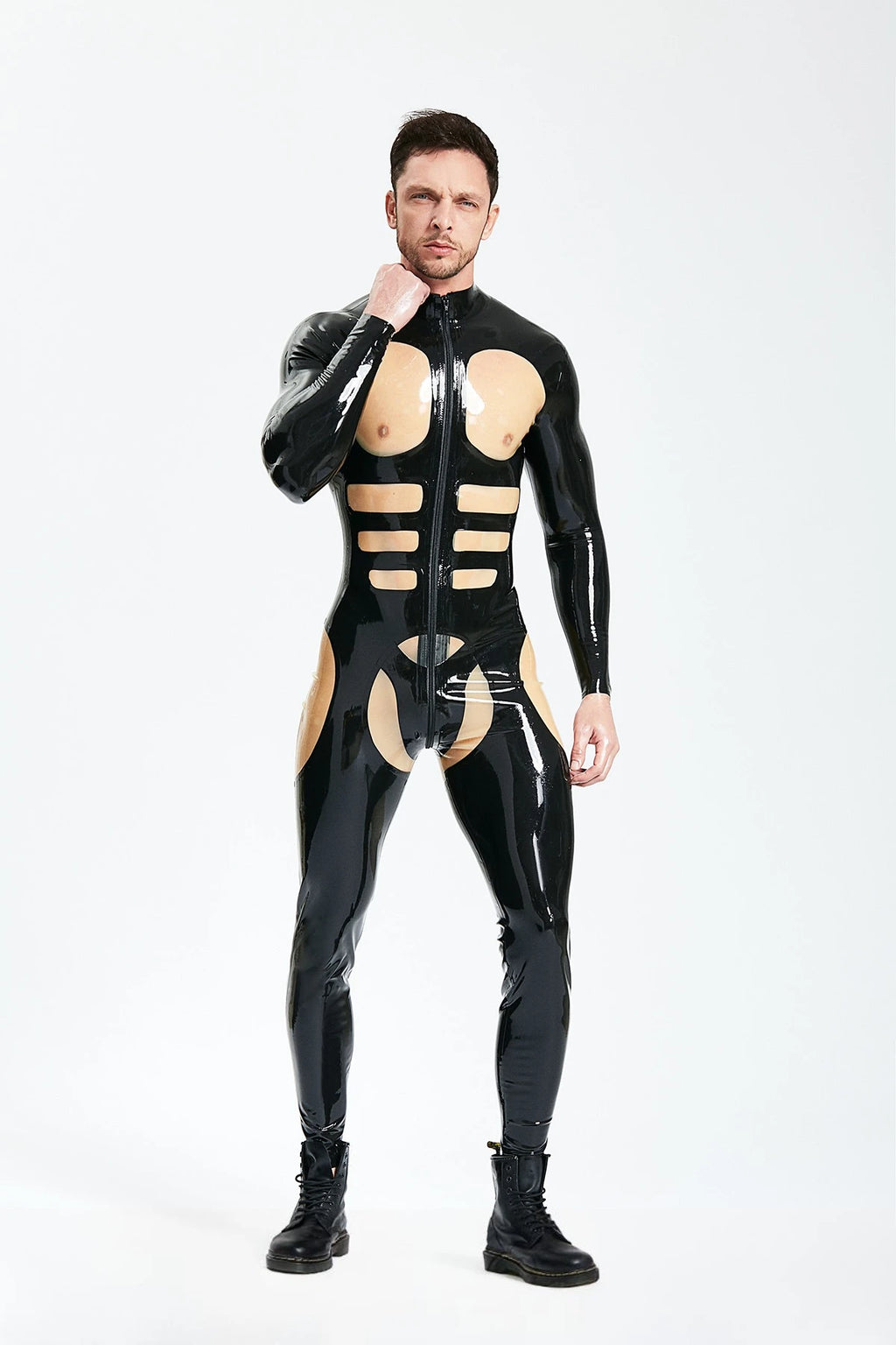 Black Male 'Orion' Latex Catsuit