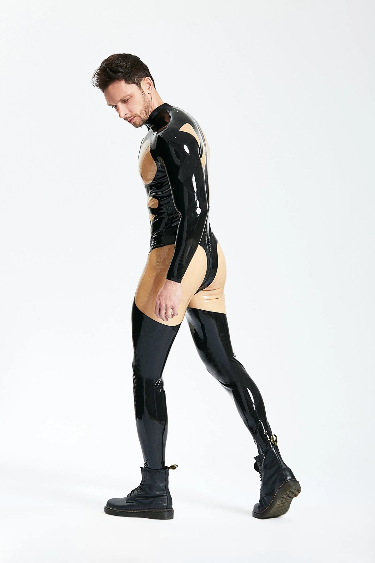 Black Male 'Orion' Latex Catsuit