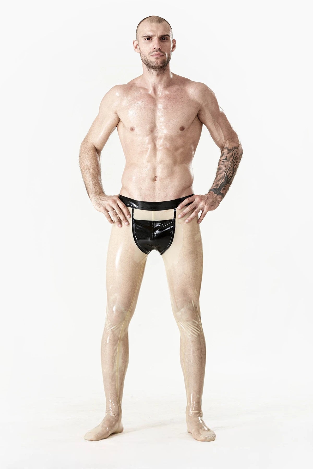Male 'Pocket' Latex Leggings with Feet