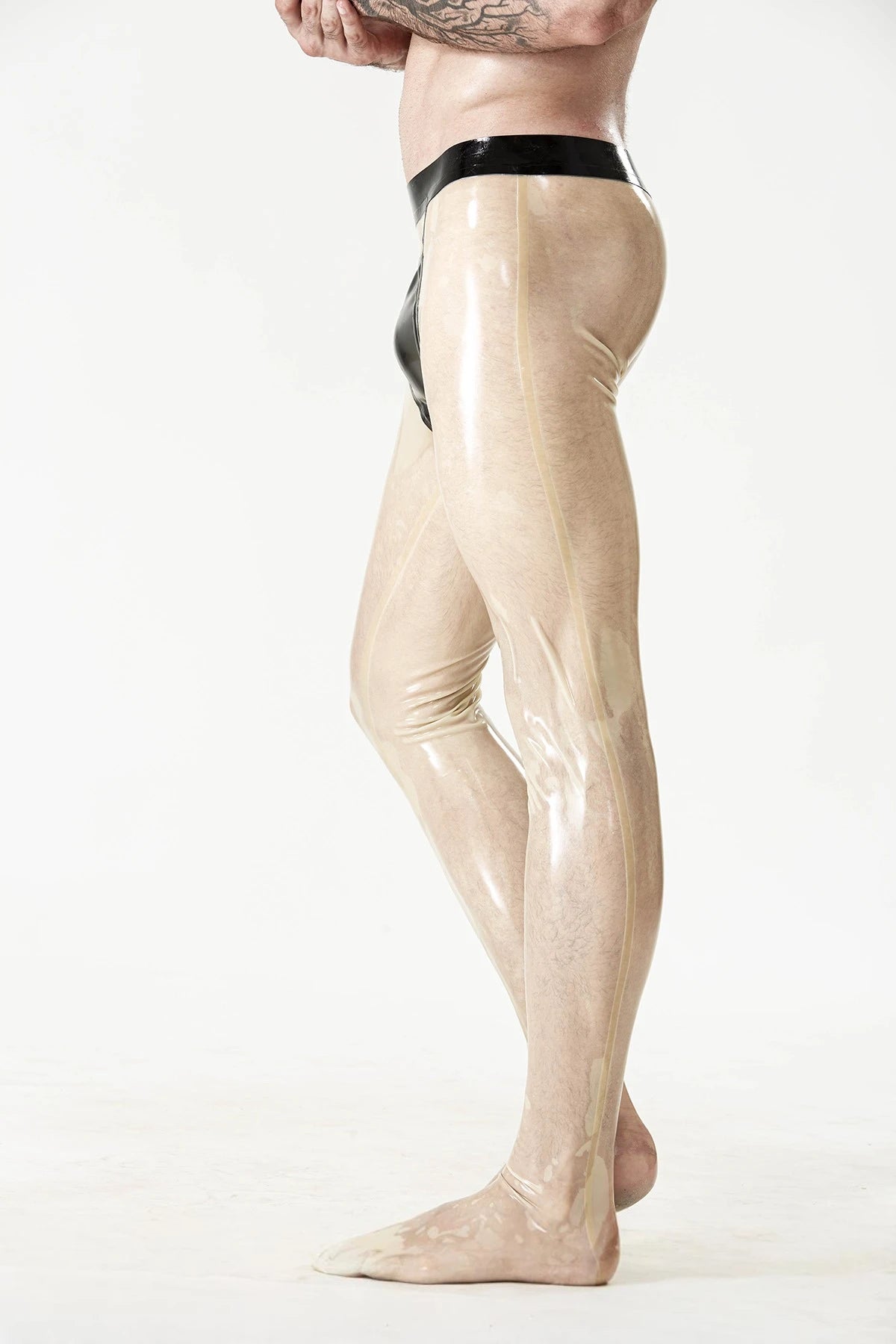Male 'Pocket' Latex Leggings with Feet