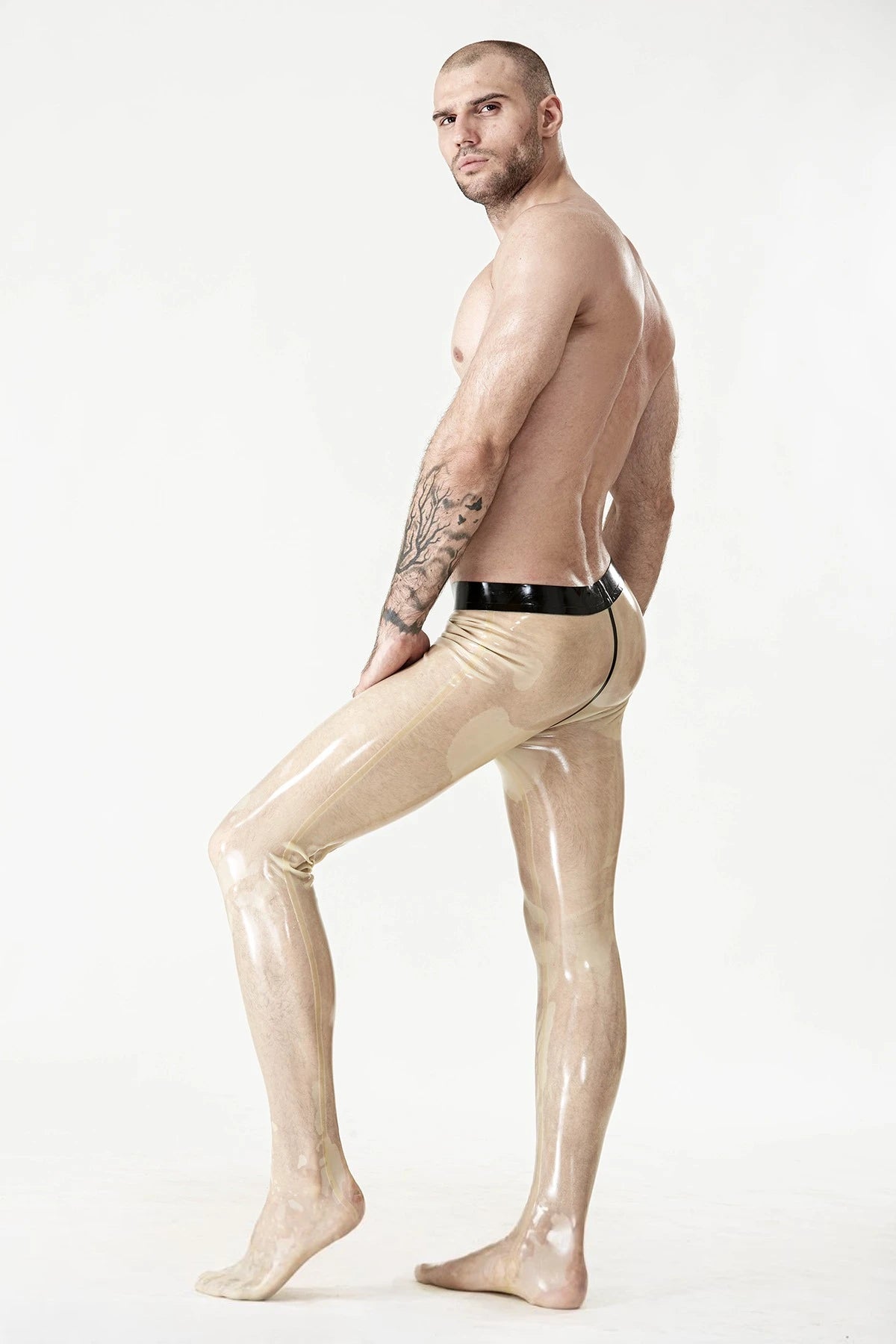 Male 'Pocket' Latex Leggings with Feet