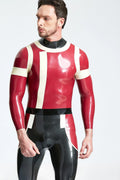 Metallic Red Male 'Polymorph' Back Zip Latex Catsuit