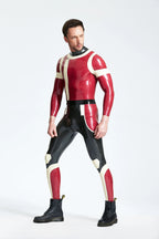 Metallic Red Male 'Polymorph' Back Zip Latex Catsuit