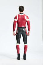 Metallic Red Male 'Polymorph' Back Zip Latex Catsuit