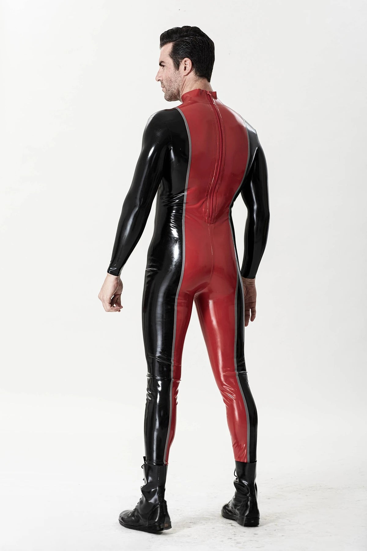 Red Male 'Prince Regal' Latex Catsuit