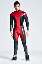 Red Male 'Safari Adventurer' Back Zipper Latex Catsuit