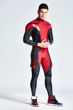 Red Male 'Safari Adventurer' Back Zipper Latex Catsuit