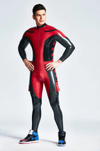 Red Male 'Safari Adventurer' Back Zipper Latex Catsuit