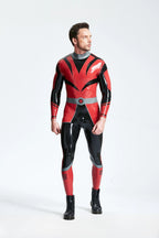 Red Male 'Space Force' Back Zip Latex Catsuit