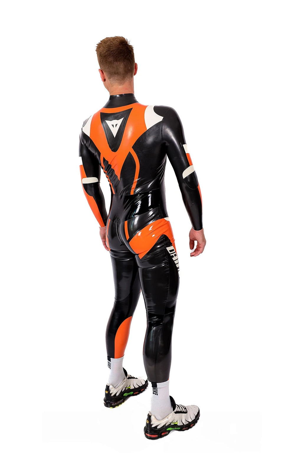 Black Male 'Speedster' MotoGP Style Latex Motorcycle Latex Suit