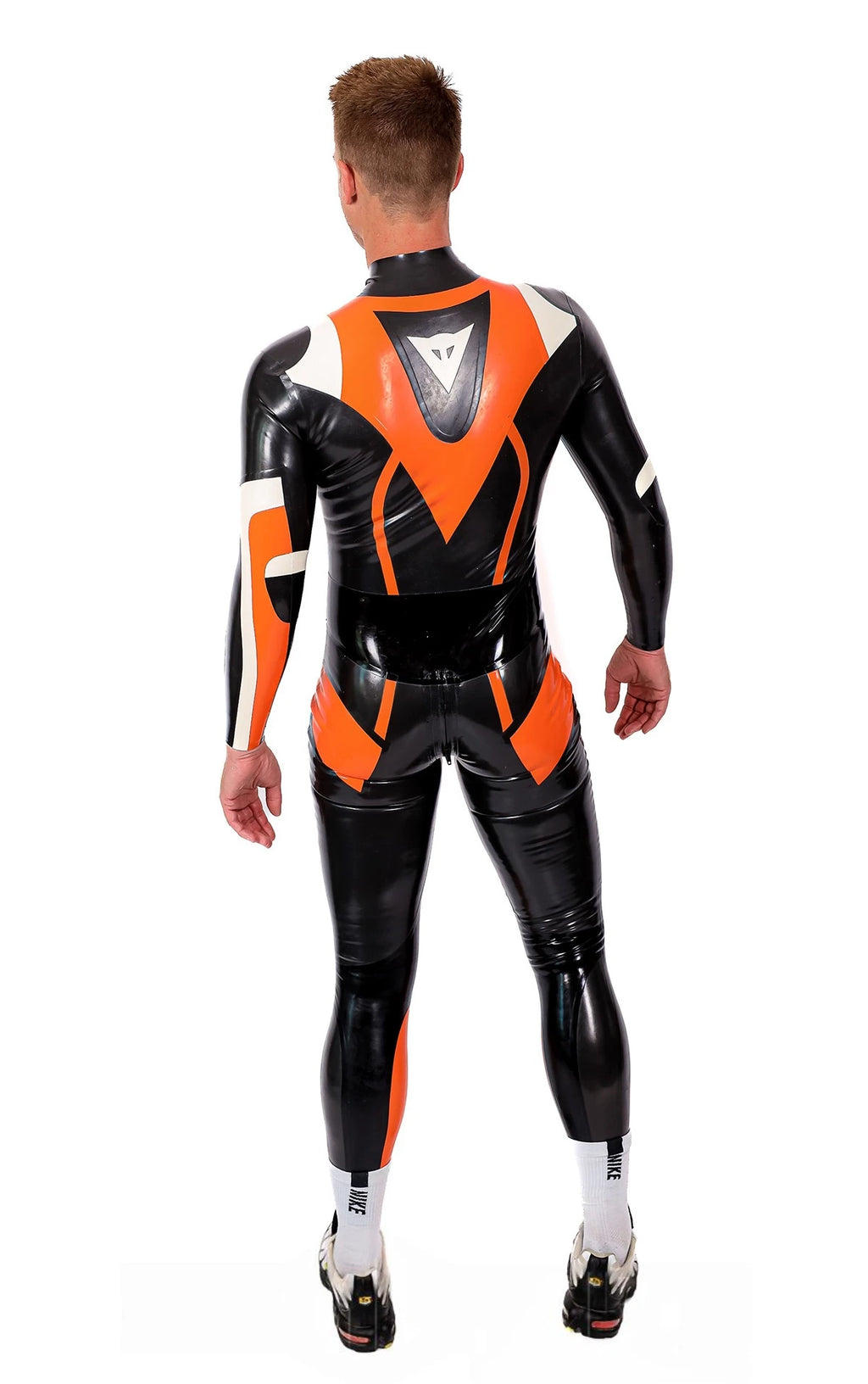 Black Male 'Speedster' MotoGP Style Latex Motorcycle Latex Suit