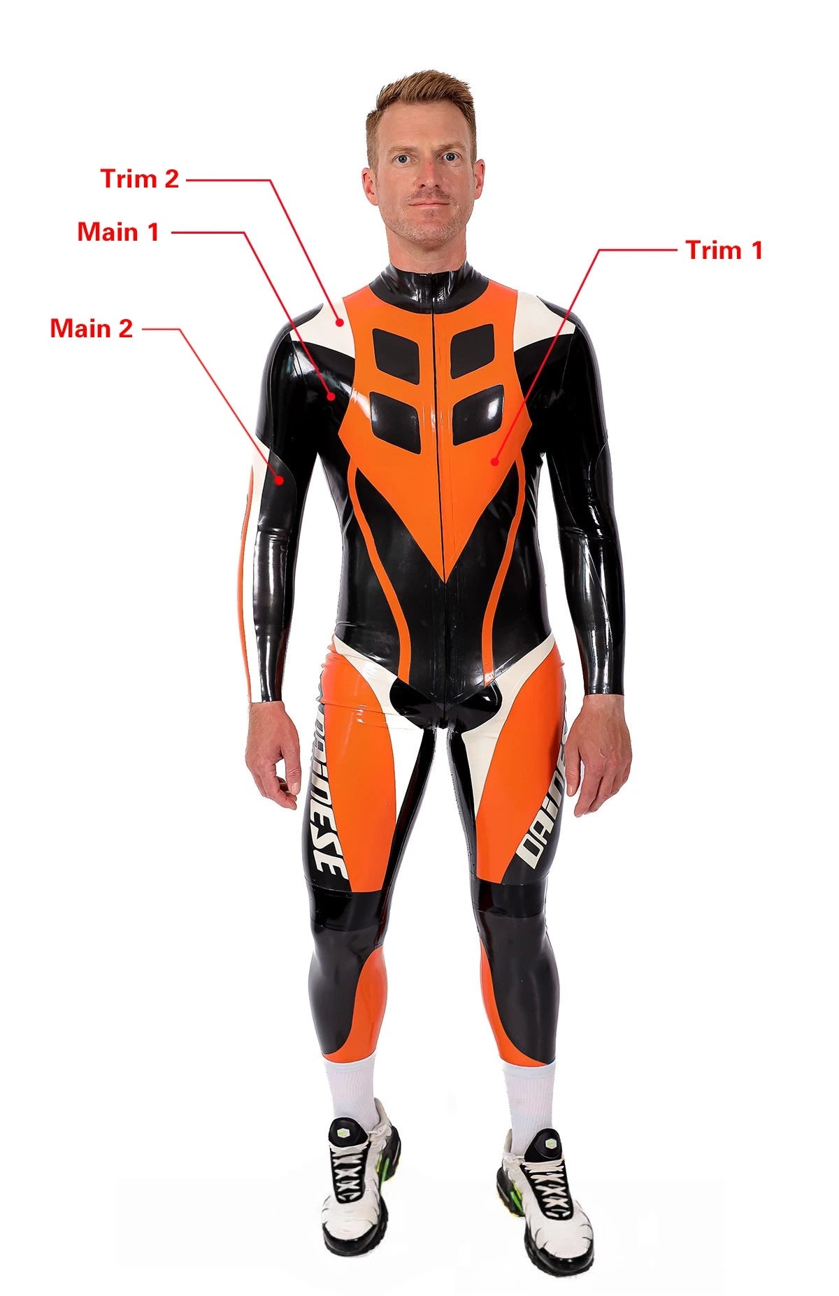 Black Male 'Speedster' MotoGP Style Latex Motorcycle Latex Suit