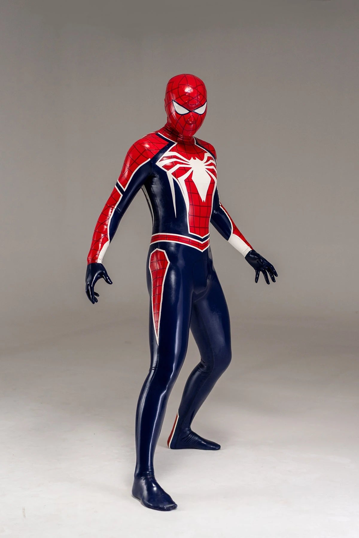 Dark Blue Male 'Spidey Two' Latex Costume Latex Catsuit