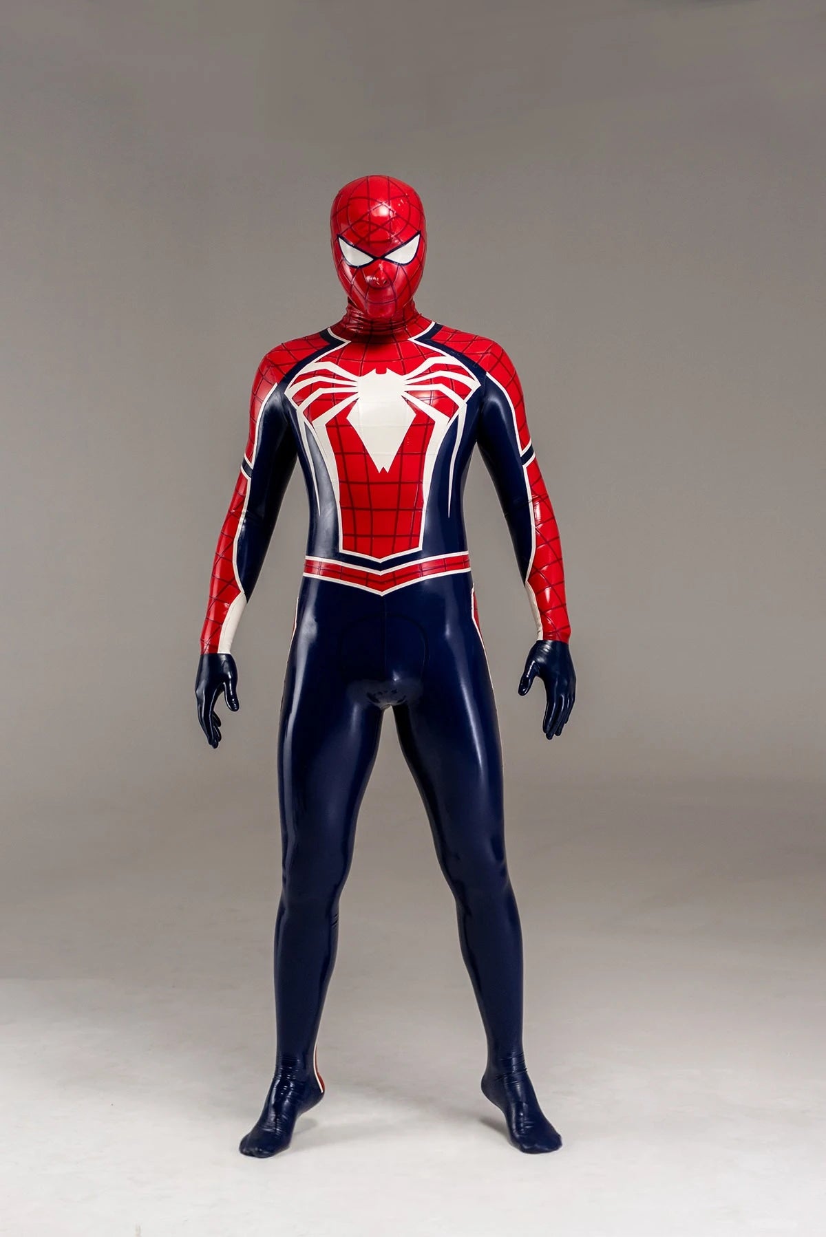 Dark Blue Male 'Spidey Two' Latex Costume Latex Catsuit