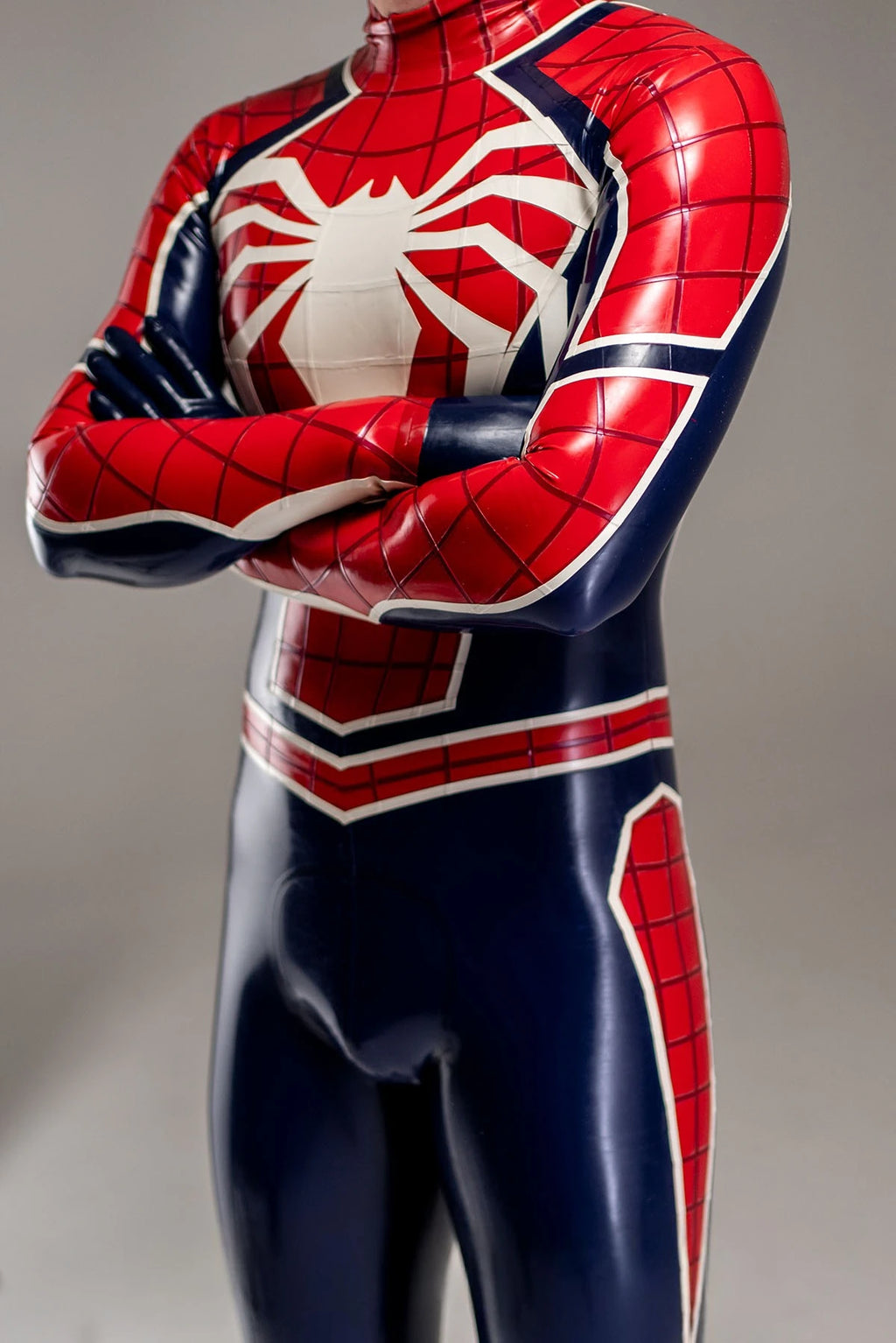Dark Blue Male 'Spidey Two' Latex Costume Latex Catsuit