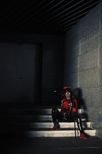 Black Male 'Spidey Warrior' Black Latex Hooded Latex Catsuit