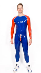 Royal Blue Latex Male 'Sportsman' Round Neck With Codpiece