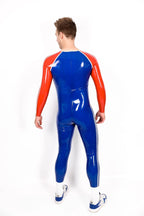 Royal Blue Latex Male 'Sportsman' Round Neck With Codpiece