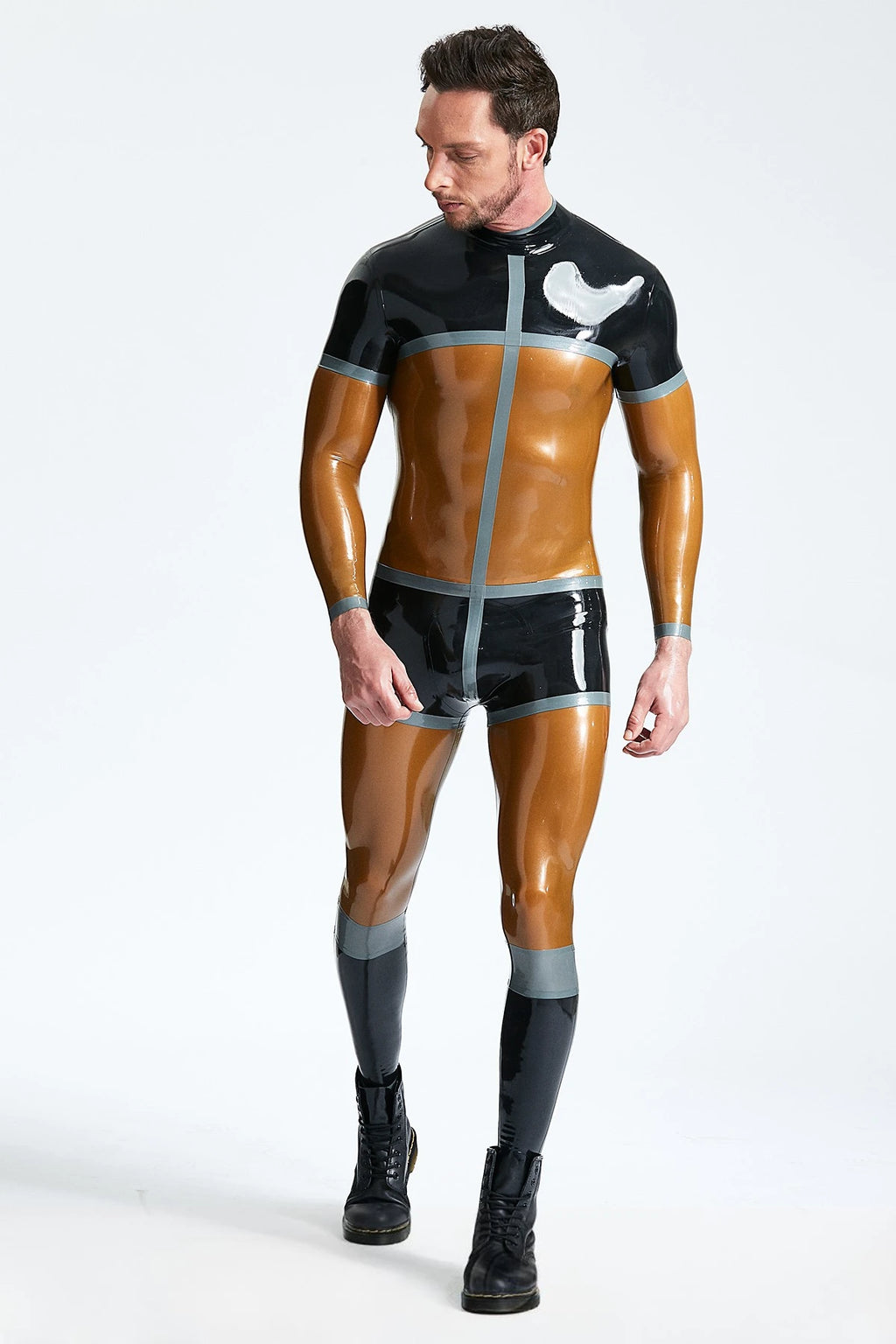 Metallic Honey Male 'Sporty' Latex Catsuit
