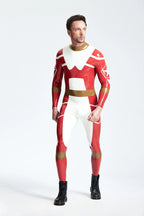 Red Male 'Starfighter' Back Zip Latex Catsuit