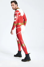 Red Male 'Starfighter' Back Zip Latex Catsuit