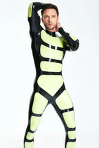 Grass Green Male 'Strapper' Rubber Catsuit