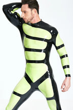 Grass Green Male 'Strapper' Rubber Catsuit