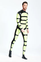 Grass Green Male 'Strapper' Rubber Catsuit
