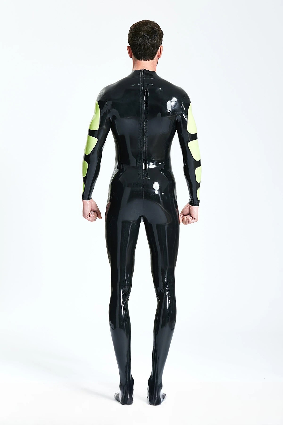 Grass Green Male 'Strapper' Rubber Catsuit