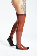 Male Latex Striped-Leg Stockings