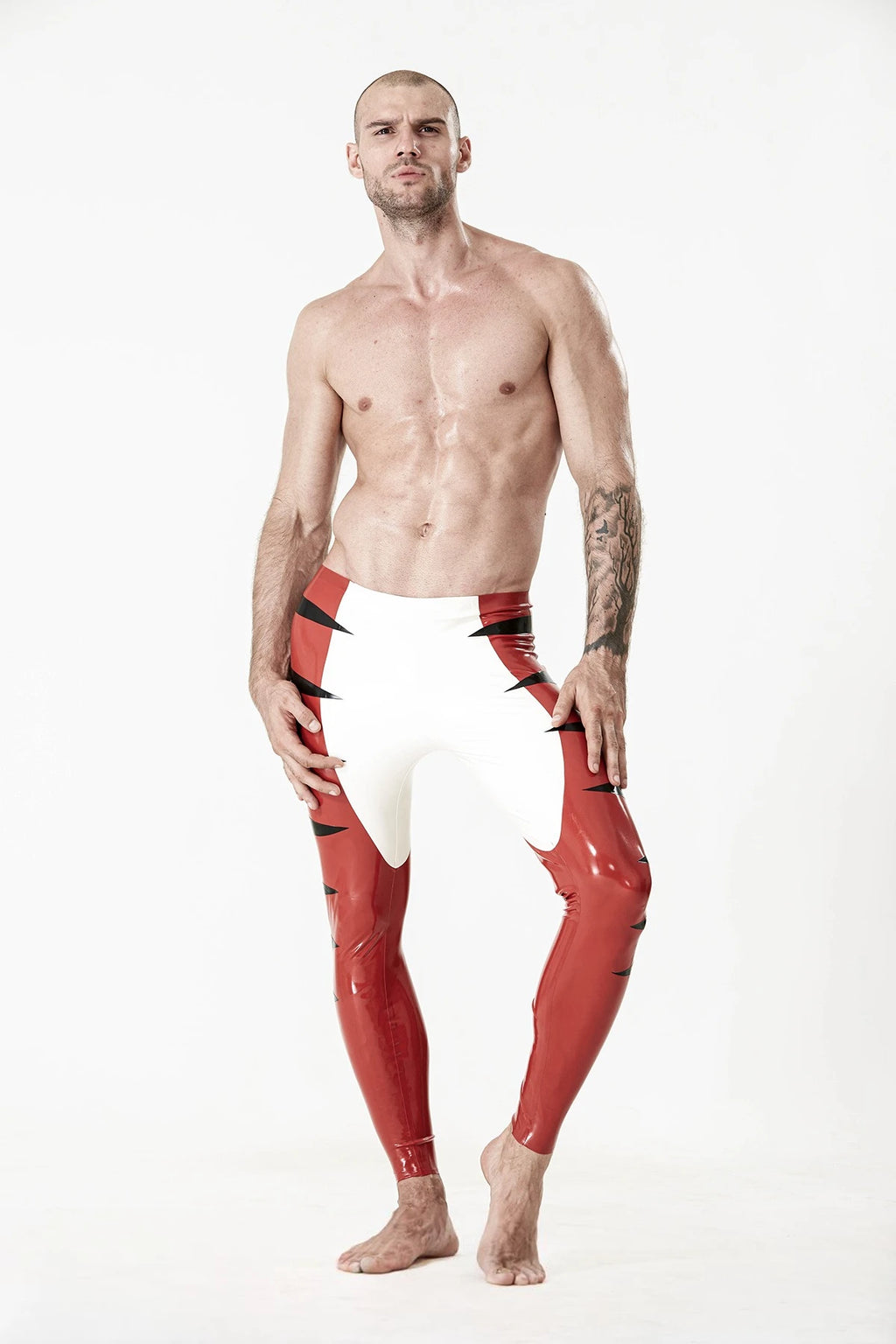 Black Male Latex 'Tabby' Tights