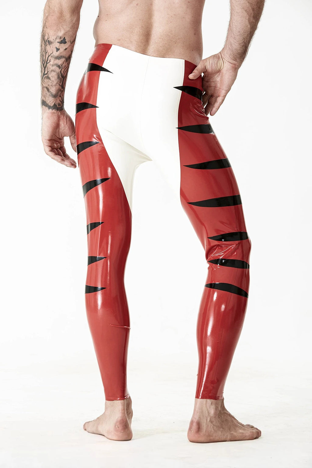 Black Male Latex 'Tabby' Tights