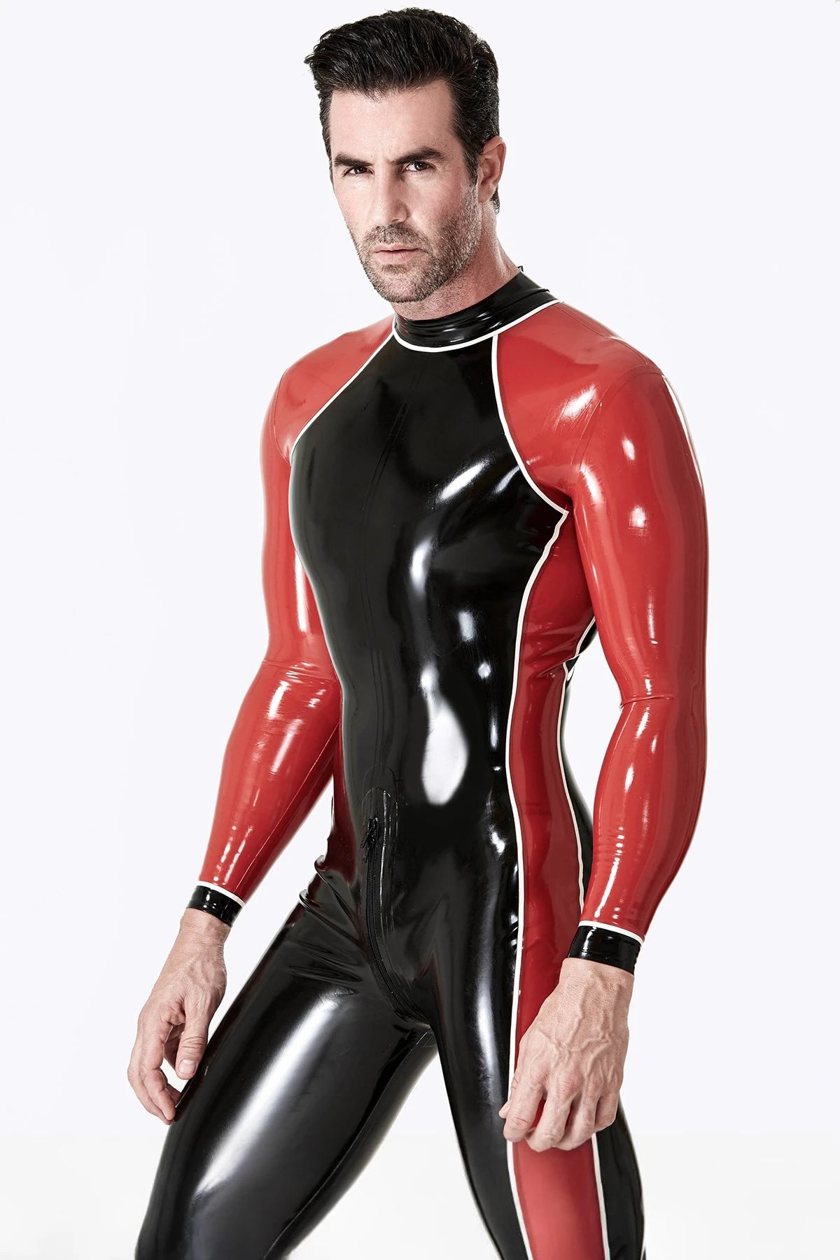 Black Male 'Take Two' Latex Catsuit