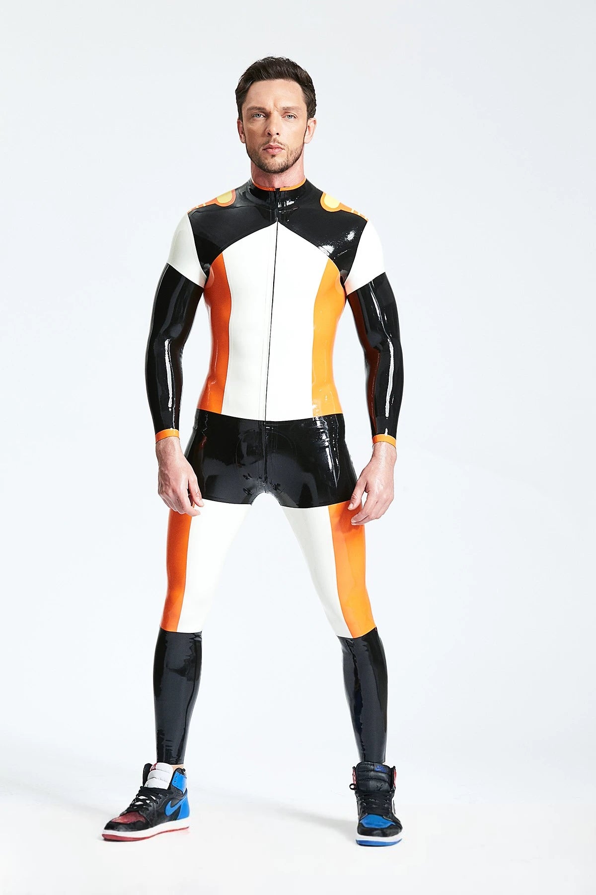 Pure White Male 'Team Player' Latex Catsuit