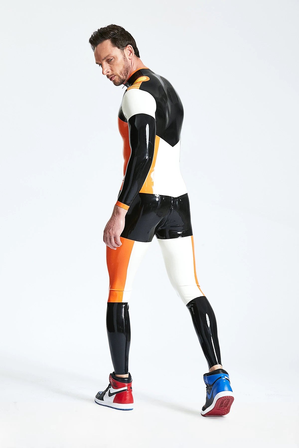 Pure White Male 'Team Player' Latex Catsuit