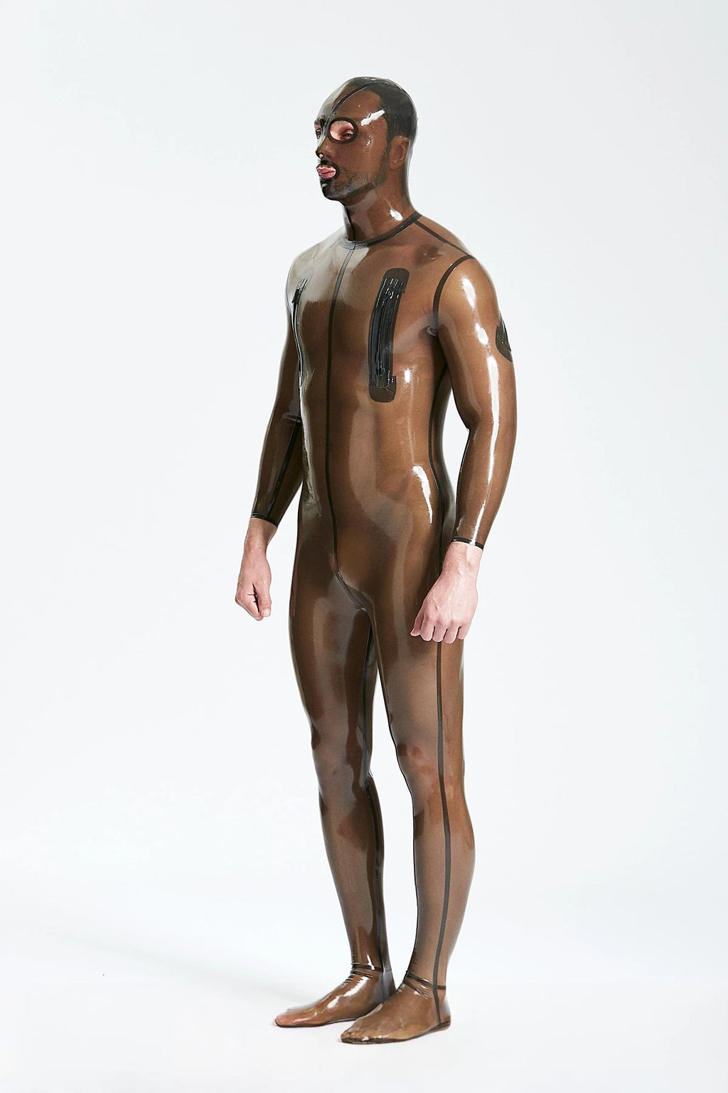 Male 'T-JUNCTION' Latex Catsuit  (For stocky/wider body types)
