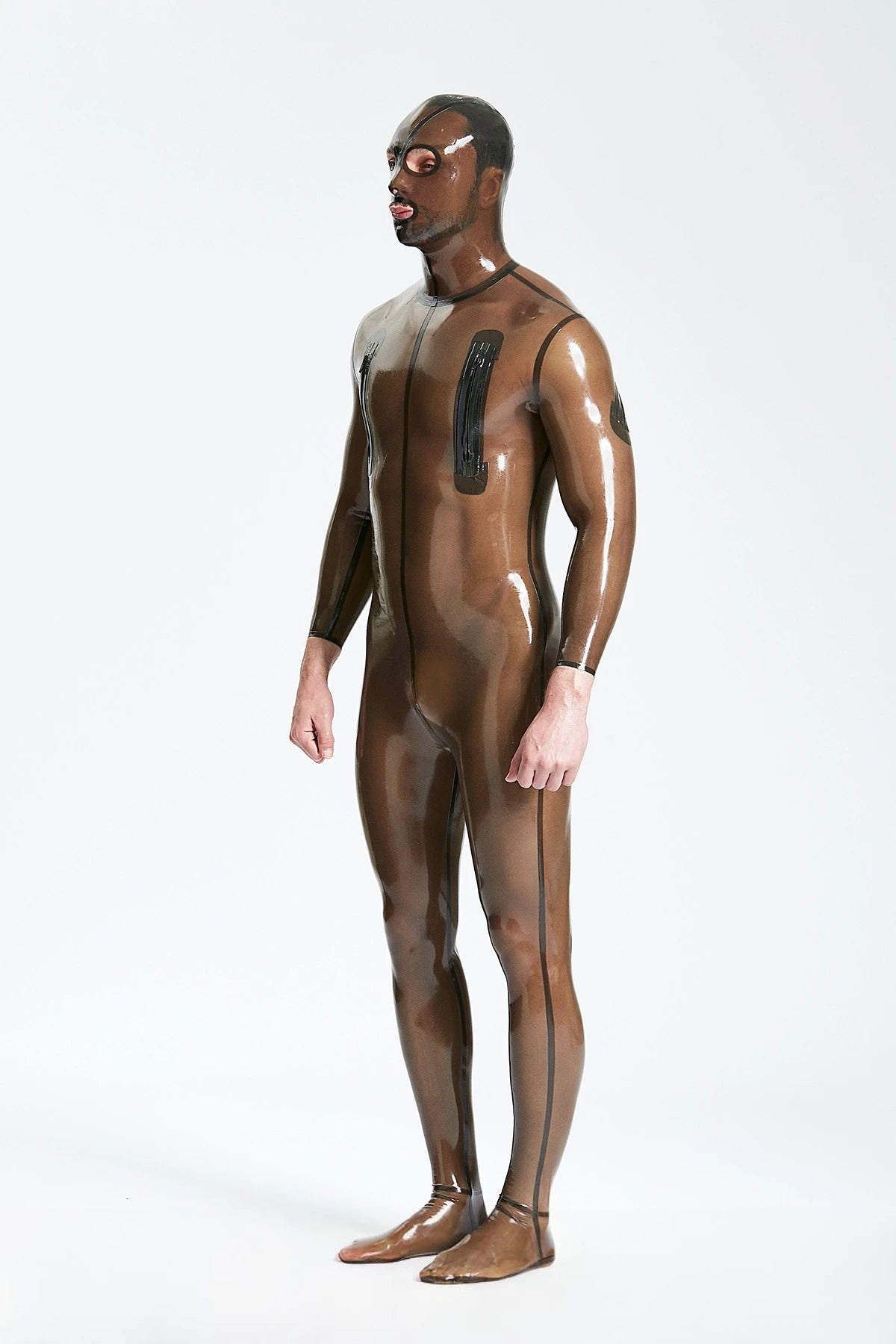 Male 'T-JUNCTION' Latex Catsuit  (For stocky/wider body types)